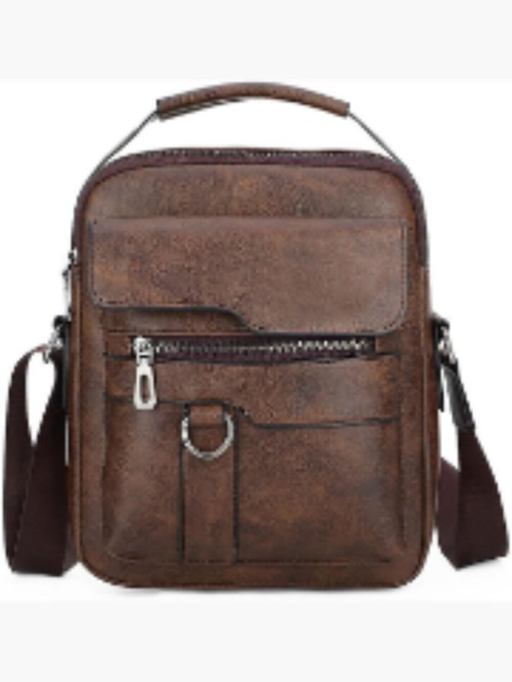 Genuine Leather Crossbody Bag for Men with Multiple Compartments